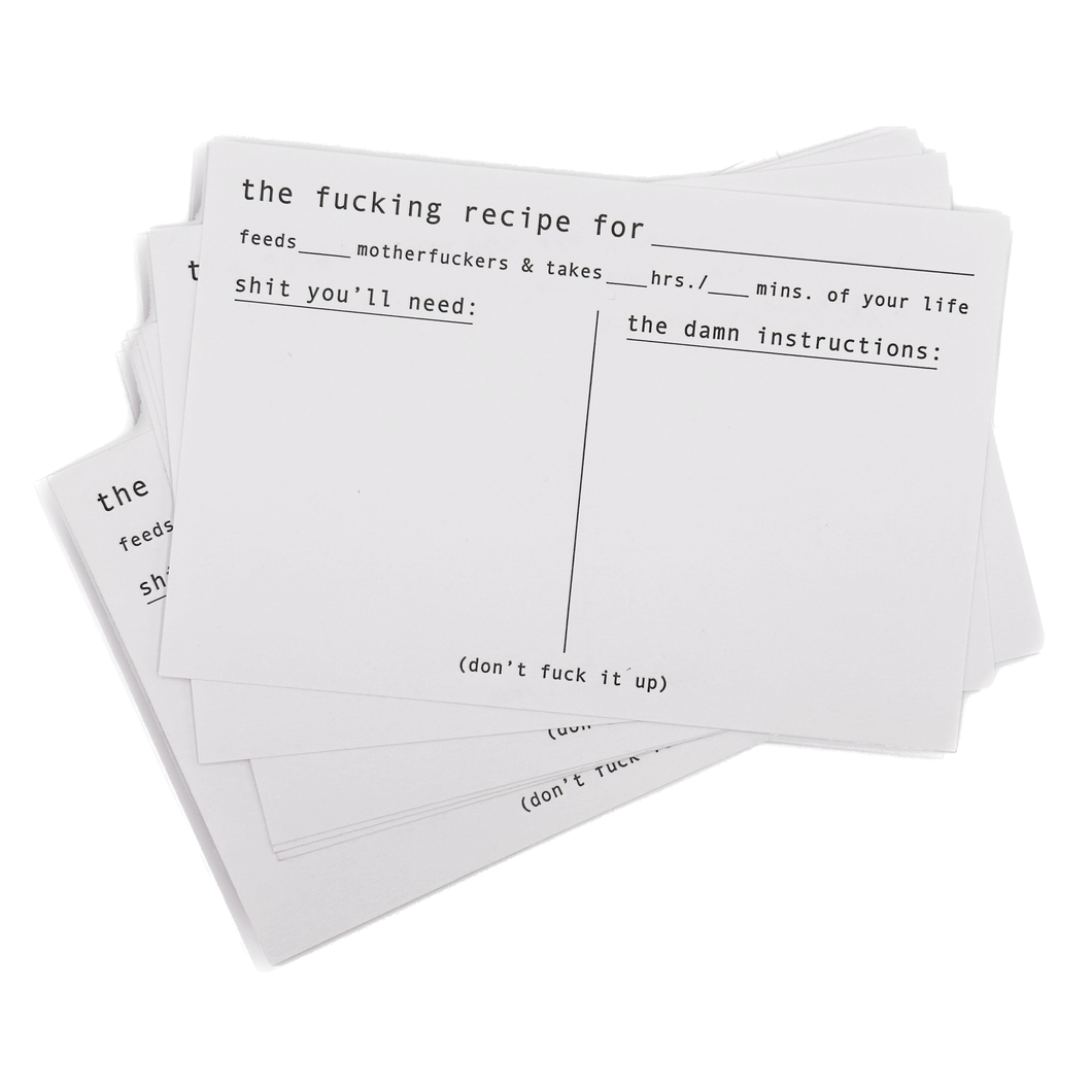 Fucking Recipe Cards