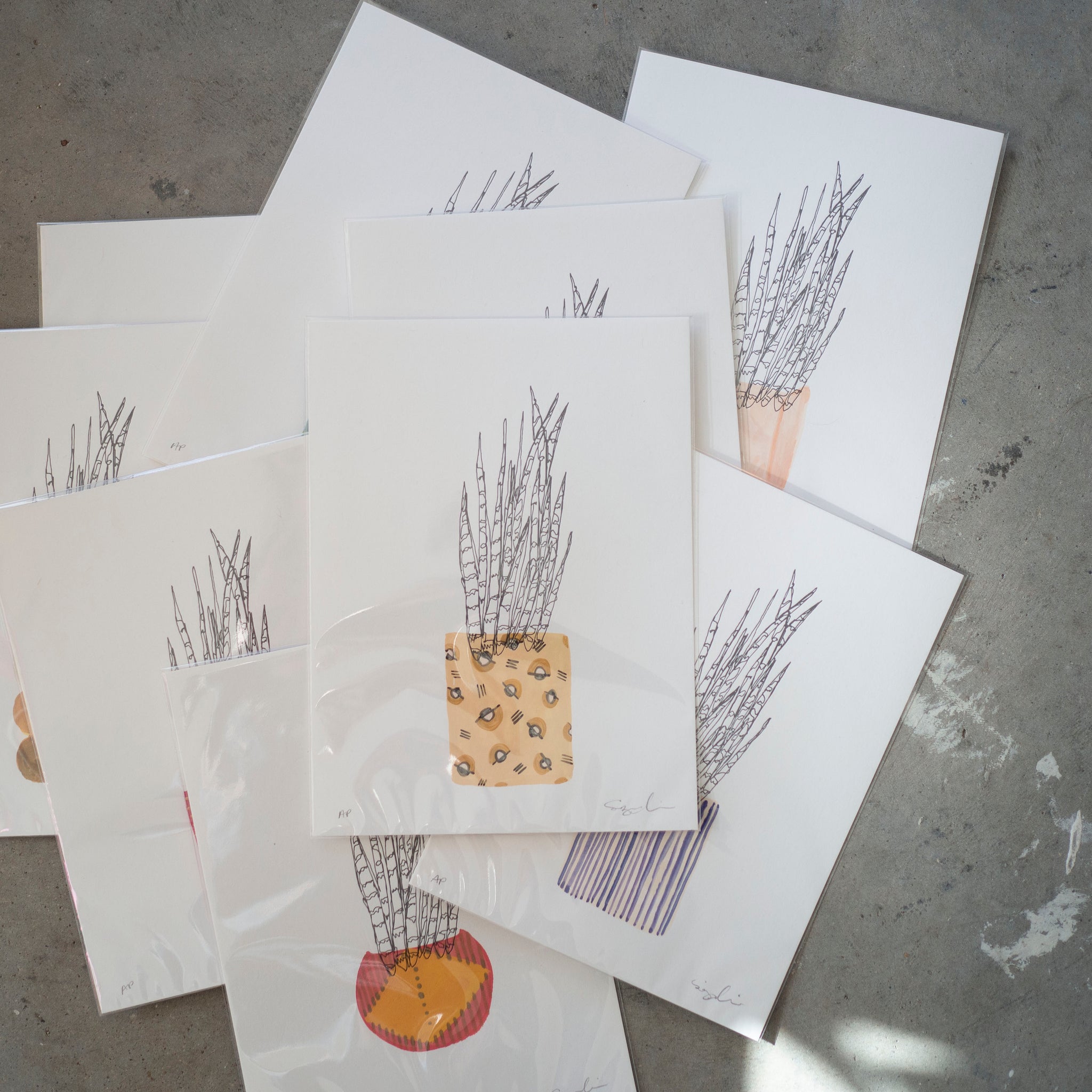 snake plant print Hand Finished Snake Plant Print – Ordinary Day Press